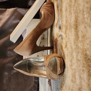 Style & Co Open Toe Heels Suede Leather